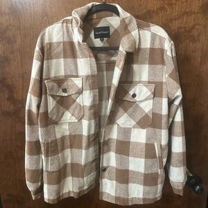 COPY - Velvet Heart Flannel, size M. Brown and white.